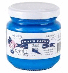 PINTURA A LA TIZA COLOR AZUL MAR AMELIE 120 ML.