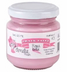 PINTURA A LA TIZA COLOR ROSA BEBÉ AMELIE 120 ML.