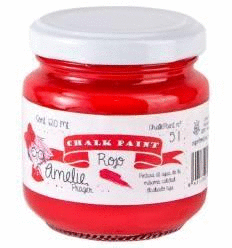 PINTURA A LA TIZA COLOR ROJO AMELIE 120 ML.