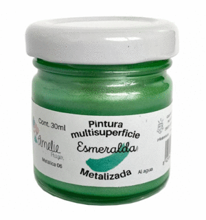 PINTURA METALIZADA MULTISUPERFICE 30 ML. VERDE ESMERALDA