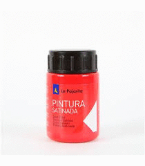 PINTURA AL AGUA LA PAJARITA SATINADA BERMELLON 35 ML.