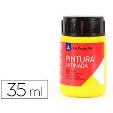 PINTURA AL AGUA LA PAJARITA SATINADA  AMARILLO ORO 35 ML.