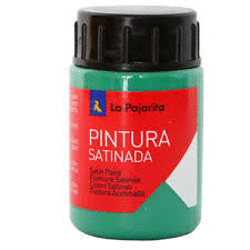 PINTURA AL AGUA LA PAJARITA SATINADA VERDE VIVO 35 ML.