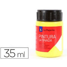 PINTURA AL AGUA LA PAJARITA SATINADA AMARILLO LIMON 35 ML.