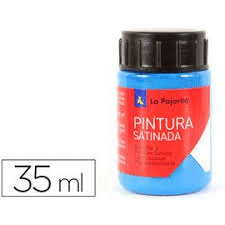 PINTURA AL AGUA LA PAJARITA SATINADA CYAN 35 ML.