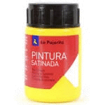 PINTURA AL AGUA LA PAJARITA SATINADA AMARILLO MEDIO 35 ML.