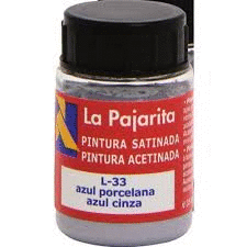 PINTURA AL AGUA LA PAJARITA SATINADA AZUL PORCELANA 35 ML.