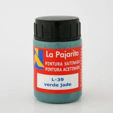 PINTURA AL AGUA LA PAJARTA SATINADA VERDE JADE 35 ML.