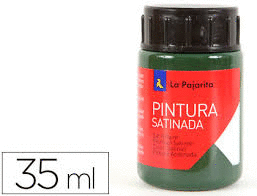 PINTURA AL AGUA LA PAJARITA SATINADA VERDE PINO 35 ML