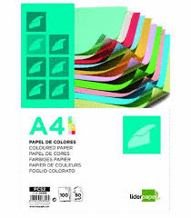 PAPEL A/4 COLORES SURTIDOS 80 GR. 10 POR COLOR PAQUETE 100 HOJAS