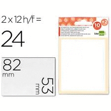 ETIQUETAS SOBRE 53*82 MM. 20 UNIDADES 