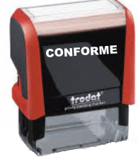 SELLO PRINTY FORMULAS COMERCIALES -CONFORME- AZUL 38*14
