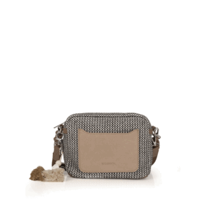 BOLSO RAFIA TONOS MARRONES Y BEIG 21*17*8CM