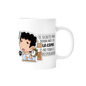 TAZA CERÁMICA -EL SECRETOPARA DURAR MAS EN LA CAMA ES NO PONER EL DESPERTADOR-