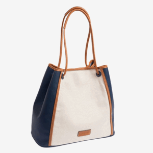 BOLSO MATTIES AZUL MARINO Y BEIG 39*30 CM