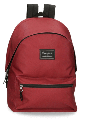 MOCHILA ESCOLAR PORTAORDENADOR 42 CM. PEPE JEANS ROJO OSCURO