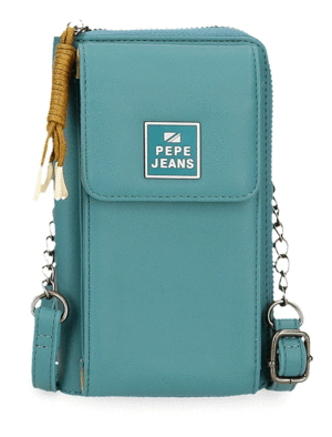 BANDOLERA PORTAMOVIL Y TARJETAS PEPE JEANS BEA AZUL 20*10 CM.