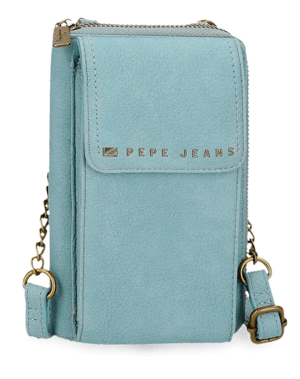 BANDOLERA PORTAMOVIL Y TARJETAS PEPE JEANS DIANE AZUL 18*10 CM.