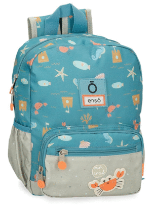 MOCHILA ESCOLAR 28 CM. 2 CREMALLERAS ENSO MR. CRAB