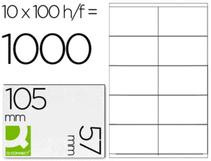 ETIQUETAS INKJET/LÁSER 105*57 10 ETIQUETAS * HOJA- 100 HOJAS CANTOS  RECTOS