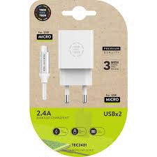 CARGADOR DOBLE MICRO USB PARA ANDROID