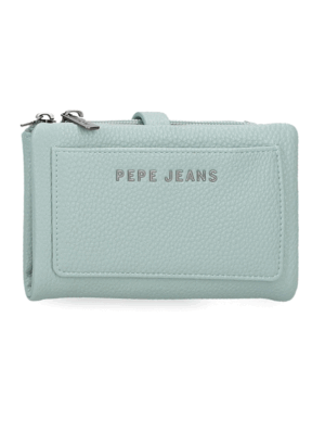 BILLETERO MONEDERO PEPE JEANS VERDE TURQUESA 14 X 9 CM