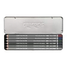 GRAFITO ACUARELABLE CRETACOLOR 6 UNIDADES