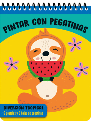 PINTAR CON PEGATINAS - DIVERSIÓN TROPICAL