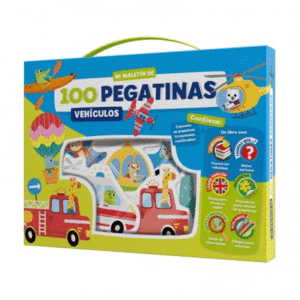MALETIN CON 100 PEGATINAS DE VEHICULOS EDAD: + DE 3 AÑOS
