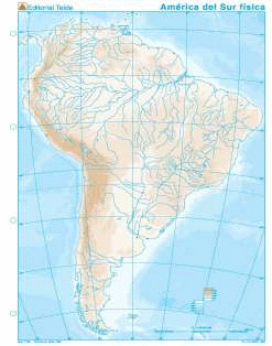 MAPA MUDO AMERICA SUR FISICO (100 UDS)