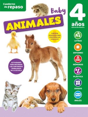 CUADERNO DE REPASO TEMATICO LUMINISCENTE 4 AÑOS ANIMALES BABY