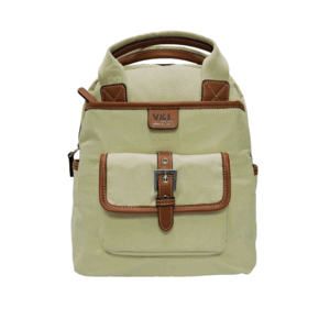 BOLSO MOCHILA  VICTORIO Y LUCCHINO BEIG Y CUERO 33*24 CM