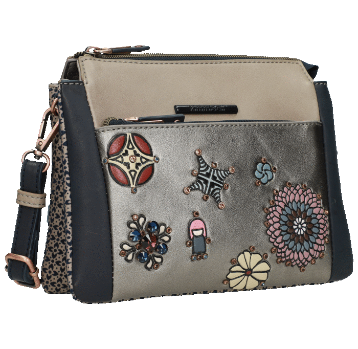 BOLSO BANDOLERA KIMMIDOLL SINTÉTICO NEGRO. Bolsos kimmidoll. Librería  Selecta